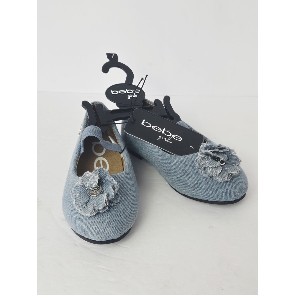NEW Bebe Girls Toddler Shoes‎ Denim sz 7 Flats floral
